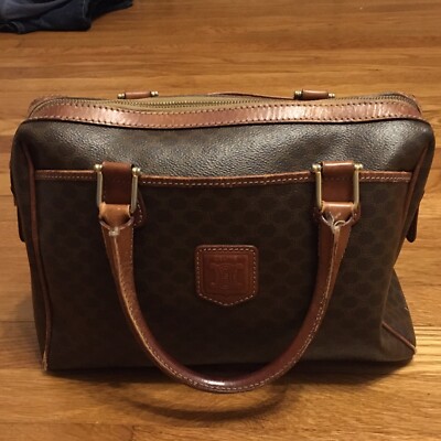 CELINE Macadam Boston Hand Bag PVC Leather
