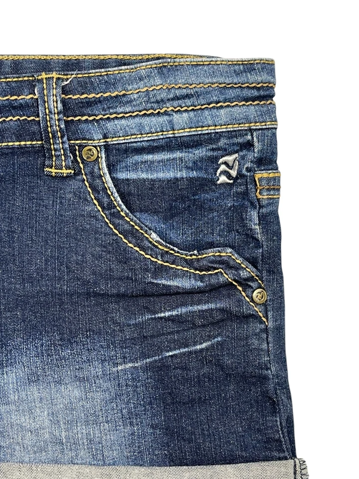 Pantalones Cortos AQUA DENIM MANGO Denim Envejecido Tiro Bajo Bolsillos Elastizados Descarados Talla 12 Foto 4 de 4