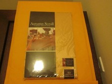 Autumn Scroll Damask Gold Tablecloth 70' Round Seats 4-6 New In Package