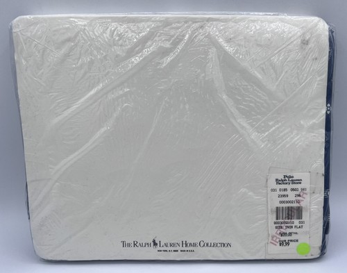 Ralph Lauren SHELLEY BLUE Twin Ruffled Flat Sheet-Blue &White-RARE NIP IRREGULAR - Picture 10 of 10