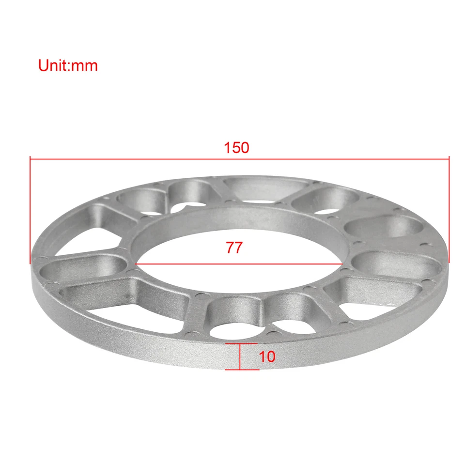 4 x 10mm Alloy Aluminum Wheel Spacers Shims Spacer Universal 4/5 Stud Car Kit AU - image 2 of 4