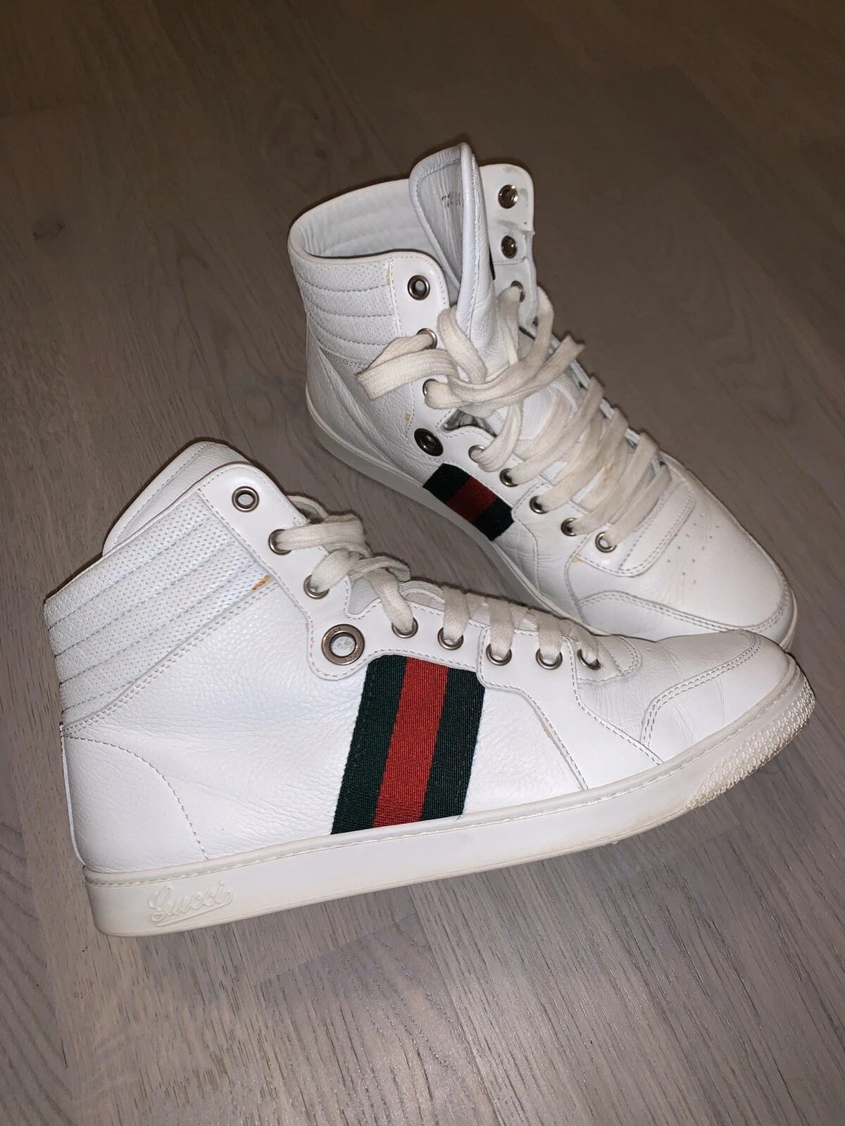 Gucci Homme TRAINERS Chaussures Hi Tops 100% Authentique Taille sur Photos Ultra Rare