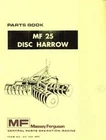 MASSEY FERGUSON MF 25 MF25 Disc Harrow Parts Manual