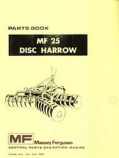 MASSEY FERGUSON MF 25 MF25 Disc Harrow Parts Manual