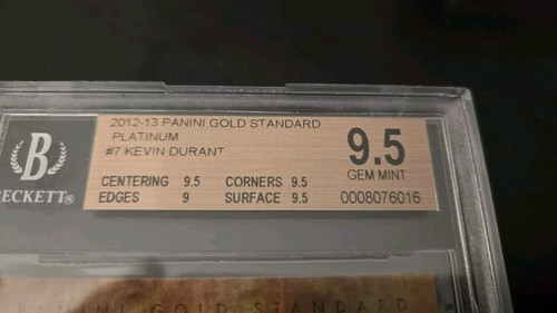 2012-13 KEVIN DURANT GOLD STANDARD PLATINUM SP PARALLEL BGS 9.5 GEM MINT #10/10! - Picture 2 of 4