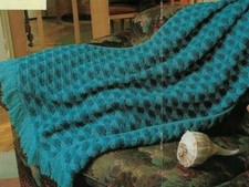 WAVES OF AQUA AFGHAN HOME DECOR DIGEST SIZE CROCHET PATTERN INSTRUCTIONS