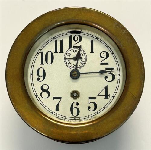 Seth Thomas No. Estuche de latón marítimo esfera de 3 relojes 3-3/4" aprox.: 1922 - Imagen 1 de 8