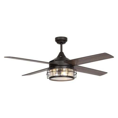 Parrot Uncle Ceiling Fan 52" Timer In Oil Rubbed Bronze W/ Light Kit + Remote