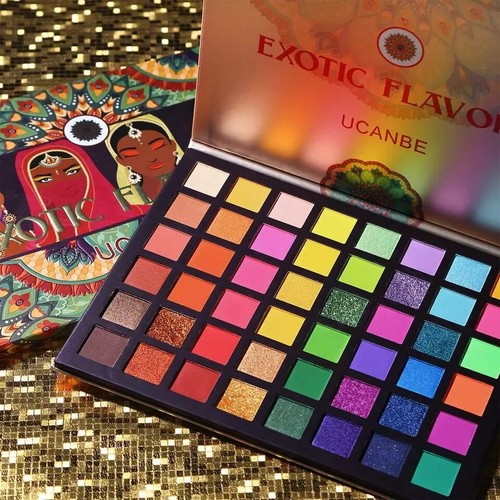 EXOTIC FLAVORS Neon Eyeshadow Makeup Palette - 48 Colorful High Pigmented - Picture 2 of 4
