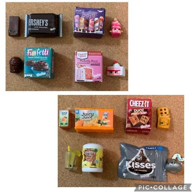 Mini Brands Shopkins Lot -Hershey s, Funfetti, Popsicle, Cake, Juice, Cheez-It,