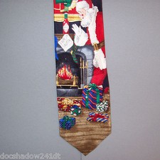 Tabasco BOTTLE FOR SANTA Navy Blue 58" Holiday Neck Tie made in USA #717