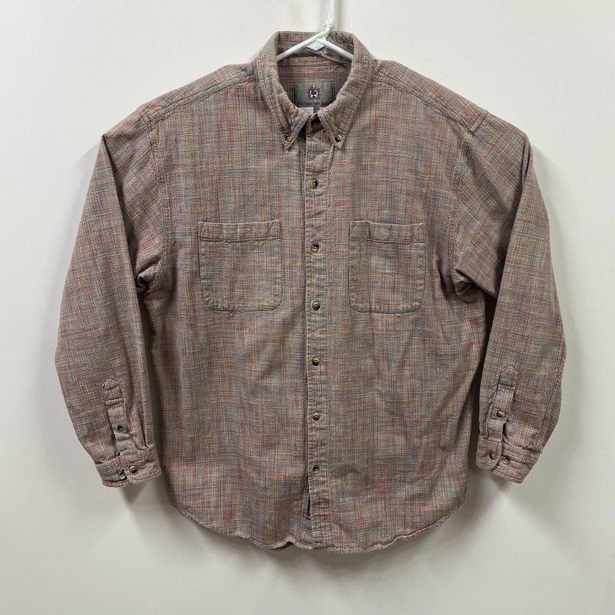 Territory Ahead Shirt Mens Xl Pink Blue Cloth Flannel Button Down