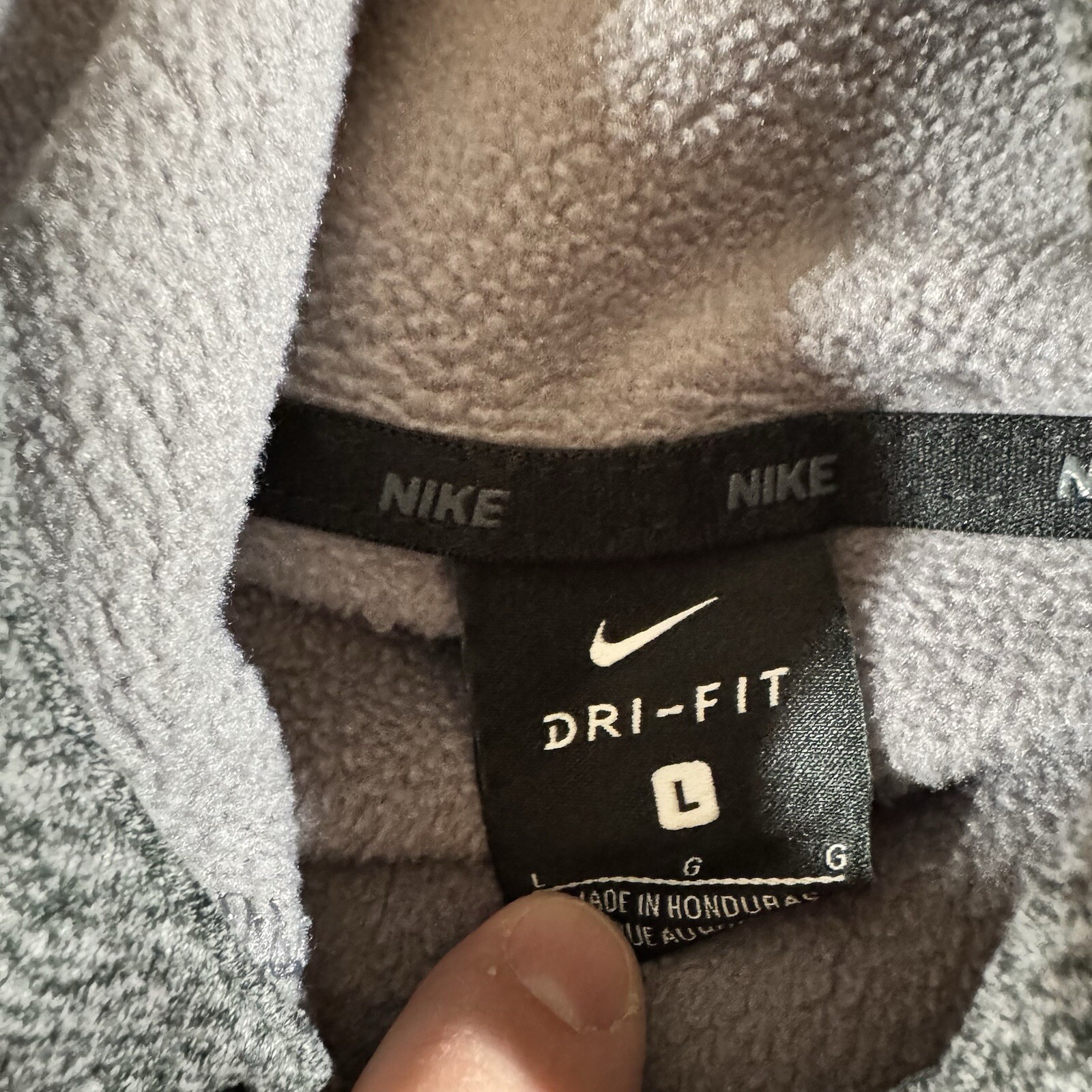 Nike Therma Fleece Hoodie Charcoal Heather Black Mens Size Large CU6214-071