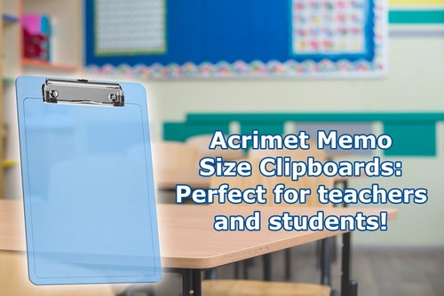 Acrimet Clipboard Memo Size 9 1/4" X 6 1/4 Low Profile Clip (Clear Blue) 6 Pack - Picture 9 of 10