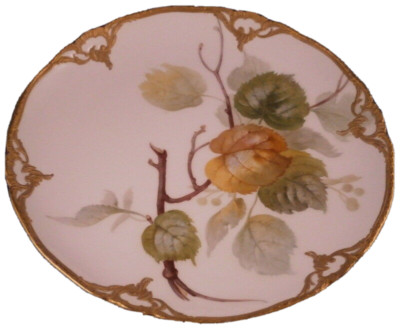 KPM Berlin Art Nouveau Porcelain Linden Tree Leaf Scene Plate Porzellan Teller C