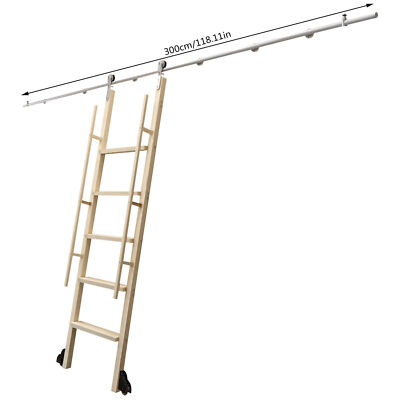 3M/10ft Sliding Rolling Library Ladder Track Hardware Kit(No Ladder) heavy Duty