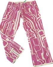 Tibi - Pink  White geometric ankle pants with bow size 2