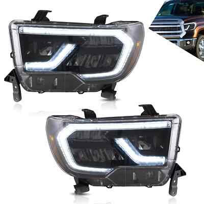Paar LED Scheinwerfer für Toyota Tundra 2007-13 Sequoia 2008-2021 Mit Animation