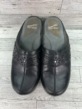 Dansko Shyanne Clogs Women 39 EUR 8.5 US Black 2" Heel 9820020200 Open Back Mule