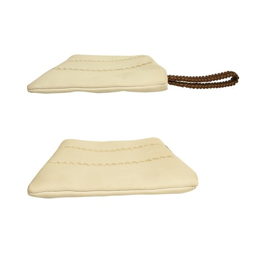 Callista Crafts off white leather with brown braided wristlet clutch bag handbag - Picture 3 of 9