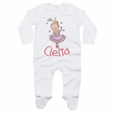 Tutina neonata personalizzata con nome baby ballerina