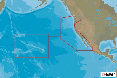 C-MAP NA-M012 MAX Wide SD-Card Chart Map Manzanillo to Hawaii to Vancouver
