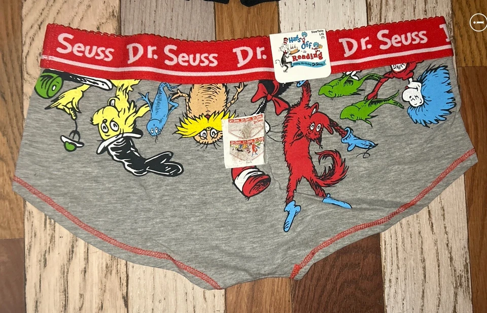 2 Dr. Seuss Gato en Sombrero Adolescentes Niñas Mujeres Bragas Ropa Interior Niño Pantalones Cortos L Grande 7 Foto 3 de 4