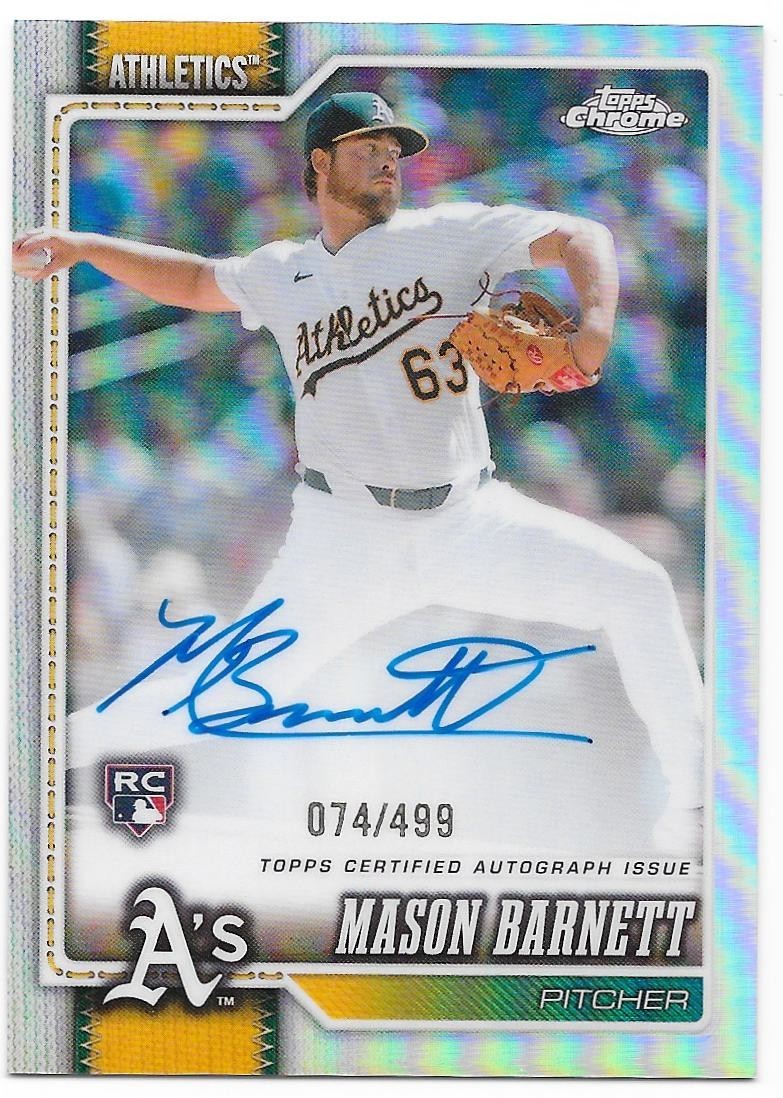 2026 Topps Chrome Mason Barnett 74/499 Rookie Refractor Auto #RA-MBA
