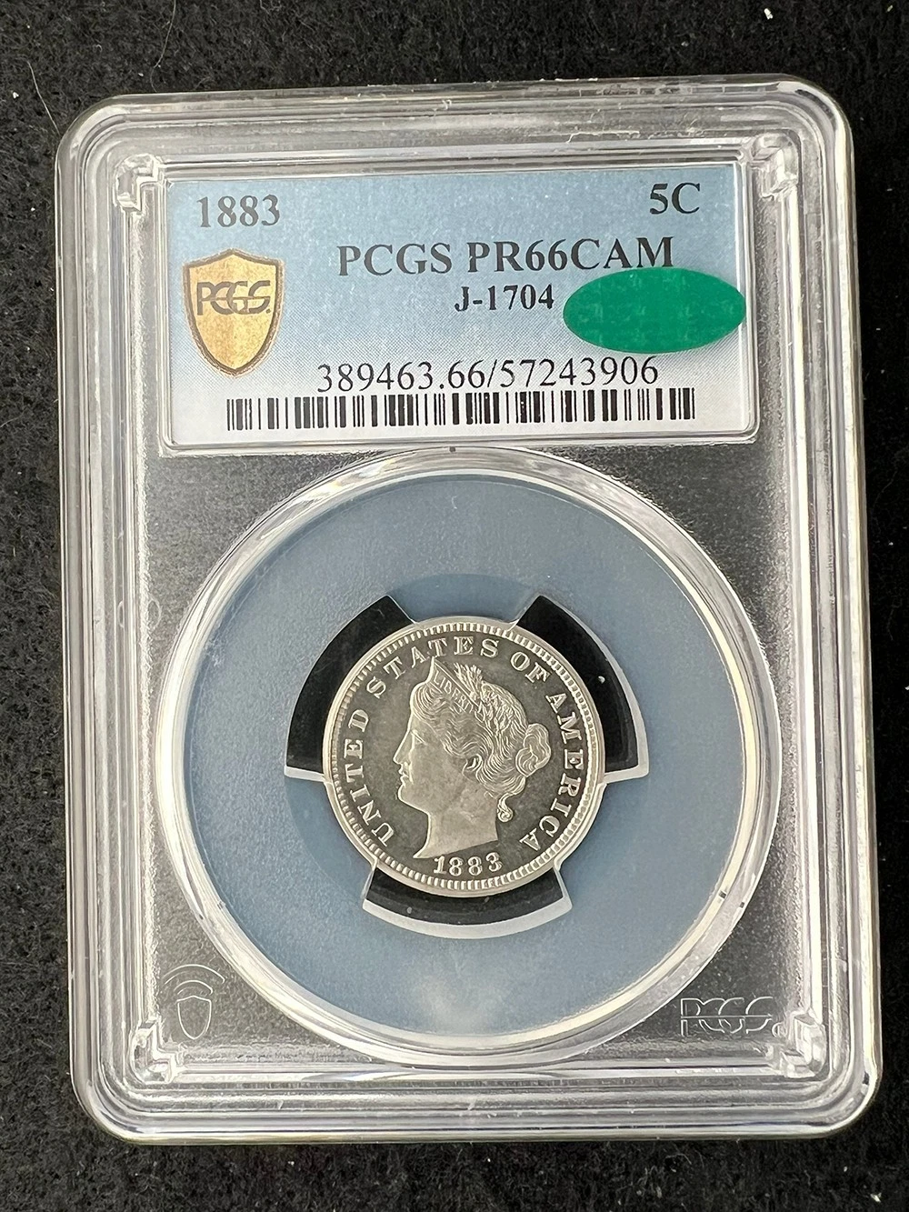 1883 Pattern J-1704 5C  PCGS PR66 CAM  (CAC)