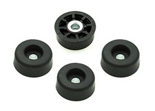 4 Super Soft Round Rubber Feet w/Metal Insert - 1 Wide x .437 Tall - Non-Ma...