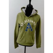 Abercrombie Fitch Hoodie Sweatshirt L Pullover Olive Green