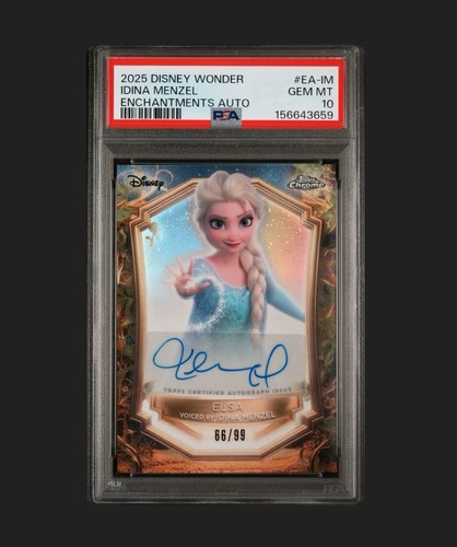 2025 Topps Disney Wonder Idina Menzel as Elsa Auto #/99 PSA 10 Frozen