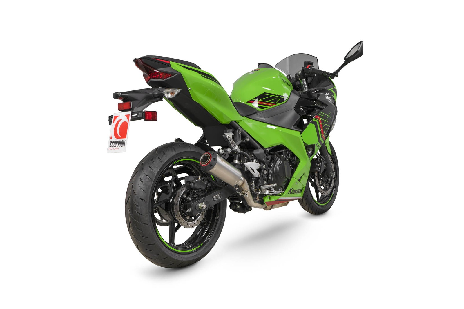 Kawasaki Ninja 400 18-23 Scorpion Exhaust Red Power Titanium Slip-on PKA121TEO