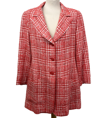 Vintage Chanel Boutique Long Sleeve Red Tweed Jacket 1997 - Size