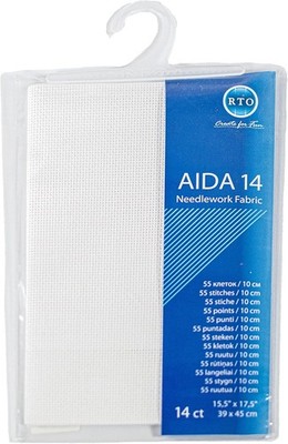Mouldmaster Aida-Stoff, Fadenzahl 14, Weiß, 39 x 45 cm