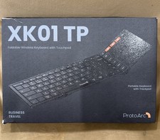 ProtoArc XK01 TP Foldable Portable Wireless Keyboard With Touchpad. Color: Black