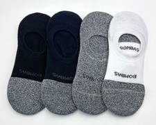 Nwt 4 pairs Men's 4 Colors Mix Cushioned No Show Socks Size Med 6-9 BOMBAS