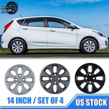 14 Set Of 4 Hubcaps For 2012-2017 Hyundai Accent Snap On Wheel Covers Lacquer