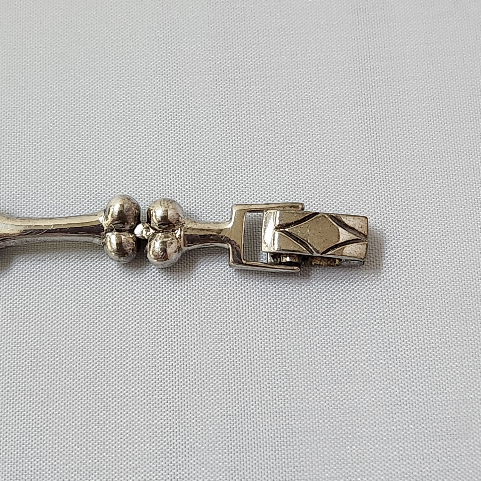 Silver Skull/Bone hinged Panel Bracelet with larg… - image 8