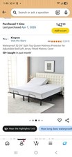 Split Top Queen Mattress Protector, Waterproof, 32-34", Soft Adjustable Bed
