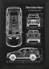 MercedesBenz MClass W164 Framed Wall Art Poster Canvas Print Picture