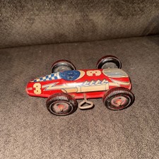 VINTAGE MARX - NO 3 RACE CAR WIND-UP TIN LITHO VERY SCARCE No Driver 