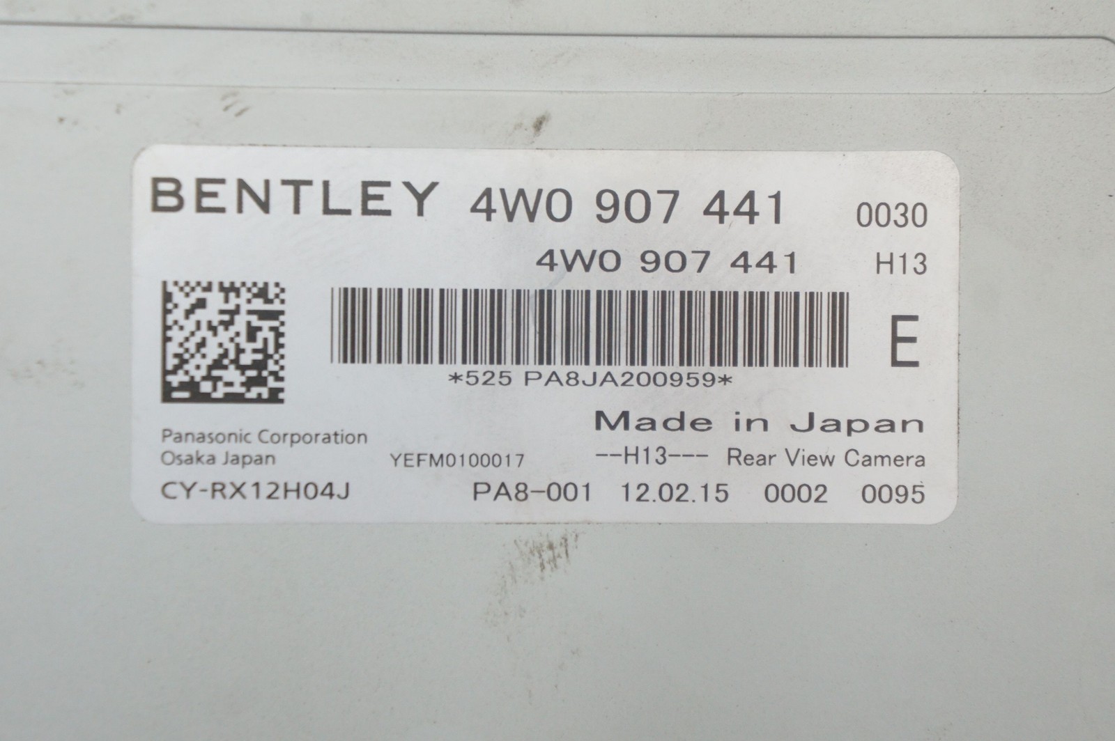 Rear Camera Reversing Module OEM 4W0907441 Bentley Continental Flying Spur 13-18