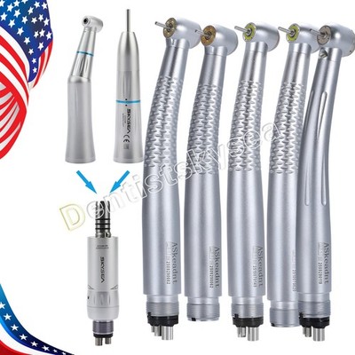 Dental Inner Spray Low Speed Handpiece 4H Air Motor / Fiber Optic LED Handpiece