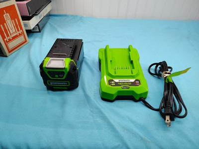 #ad #ad GREENWORKS BAF724 GENUINE 40V MAX 4.0AH LITHIUM ION BATTERY amp; CHARGER 29482 $54.00