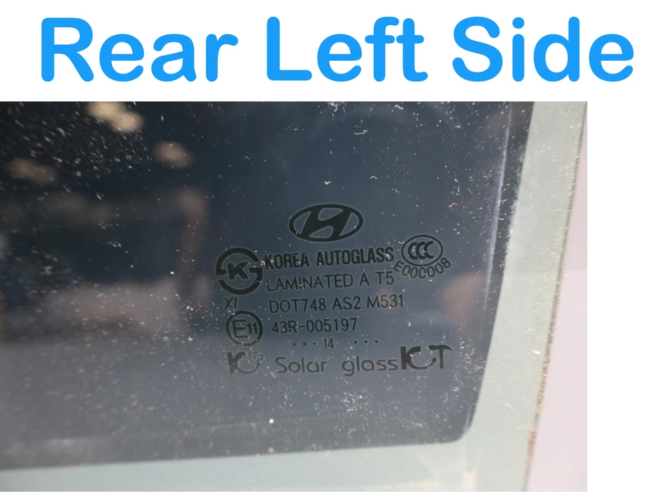 11-16 Hyundai Equus Rear Left Driver Side Door Window Auto Glass 43R005197 Oem - Image 3 of 4