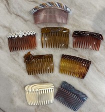 Vintage Faux TORTOISE Shell Barrette Hair Clip Comb Lot Paris Diffusion USA