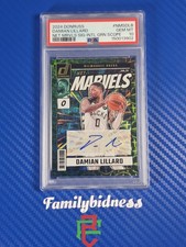 Damian Lillard 2024 Panini Donruss Net Marvels Signature Green #3/5 PSA 10 GEM