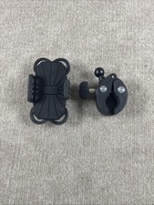 Universal Motorcycle/Bicycle Handlebar Clamp Phone Holder Mount, Black No-Slip