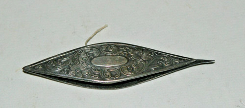 Antique Sterling Silver Sewing Lace Tatting Shuttle Engraved "Ariel"